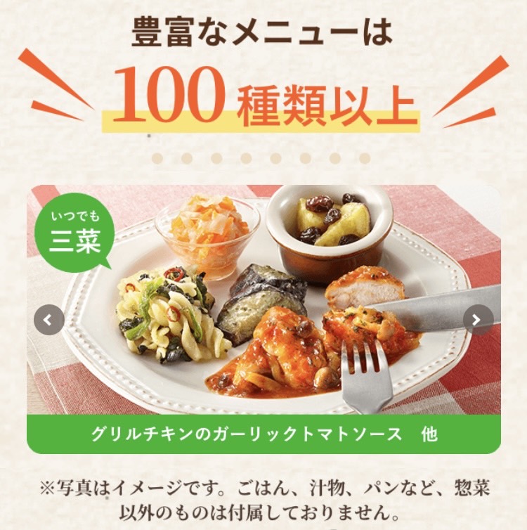 豊富なメニュー100種類以上